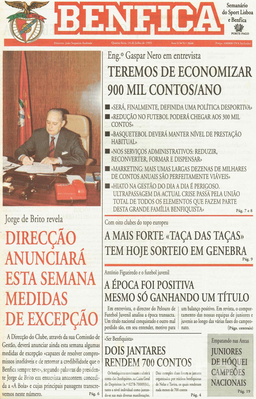 jornal o benfica 2648 1993-07-14
